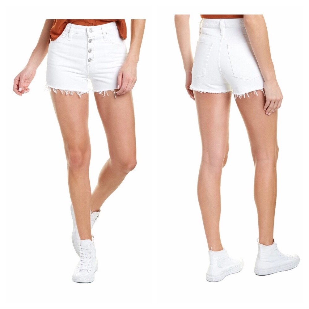 HUDSON JEANS Cara Classic Offshore White High Rise Shorts
